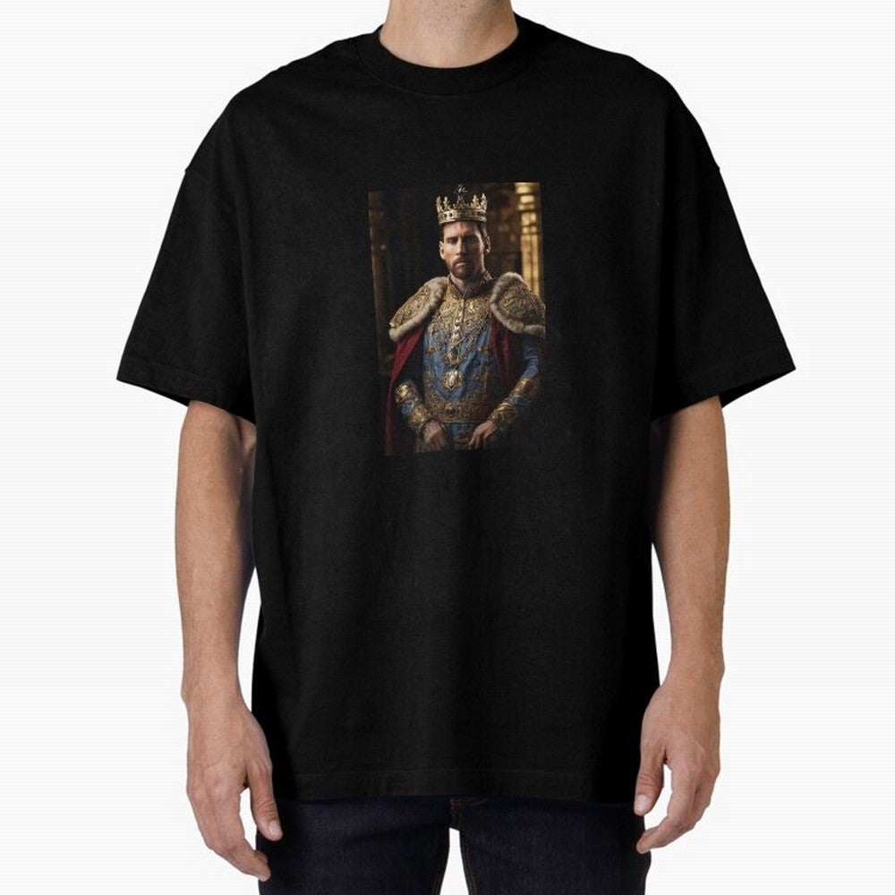 Lionel Messi, the king Oversized T-Shirt Show Up for the Glory of Global Football Passion for FIFA World Cup 2026 USA Canada Mexico, Built around Messi, CR7 and Mbappe, Portugal, Spain and Germany, Football History, Final Match Energy, Crowd Noise