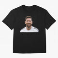 Lionel Messi smiling Oversized T-Shirt Wear the Spirit of Global Football Passion for FIFA World Cup 2026 Group Stage, Made for Messi, Germany, Tournament Hype, Historic Matchups, Family Viewing Parties and Global Sports Pride; Great for Watch
