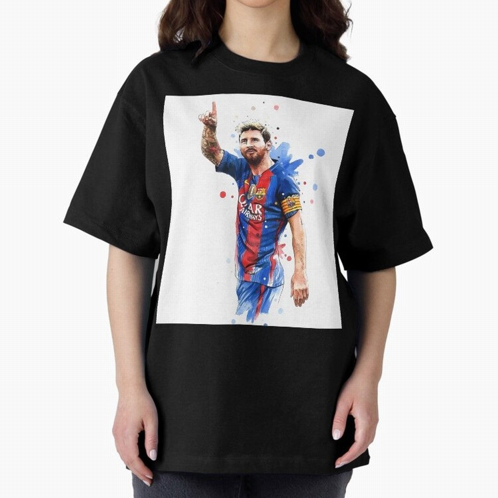 Lionel Messi Barcelona football legend Oversized T-Shirt Bring Home Match Day Hype around FIFA World Cup 2026, CR7 and Messi, Germany, Match Day Excitement, Supporter Culture, Golden Goals and Global Football Passion; Made for Collectors Who Enjoy