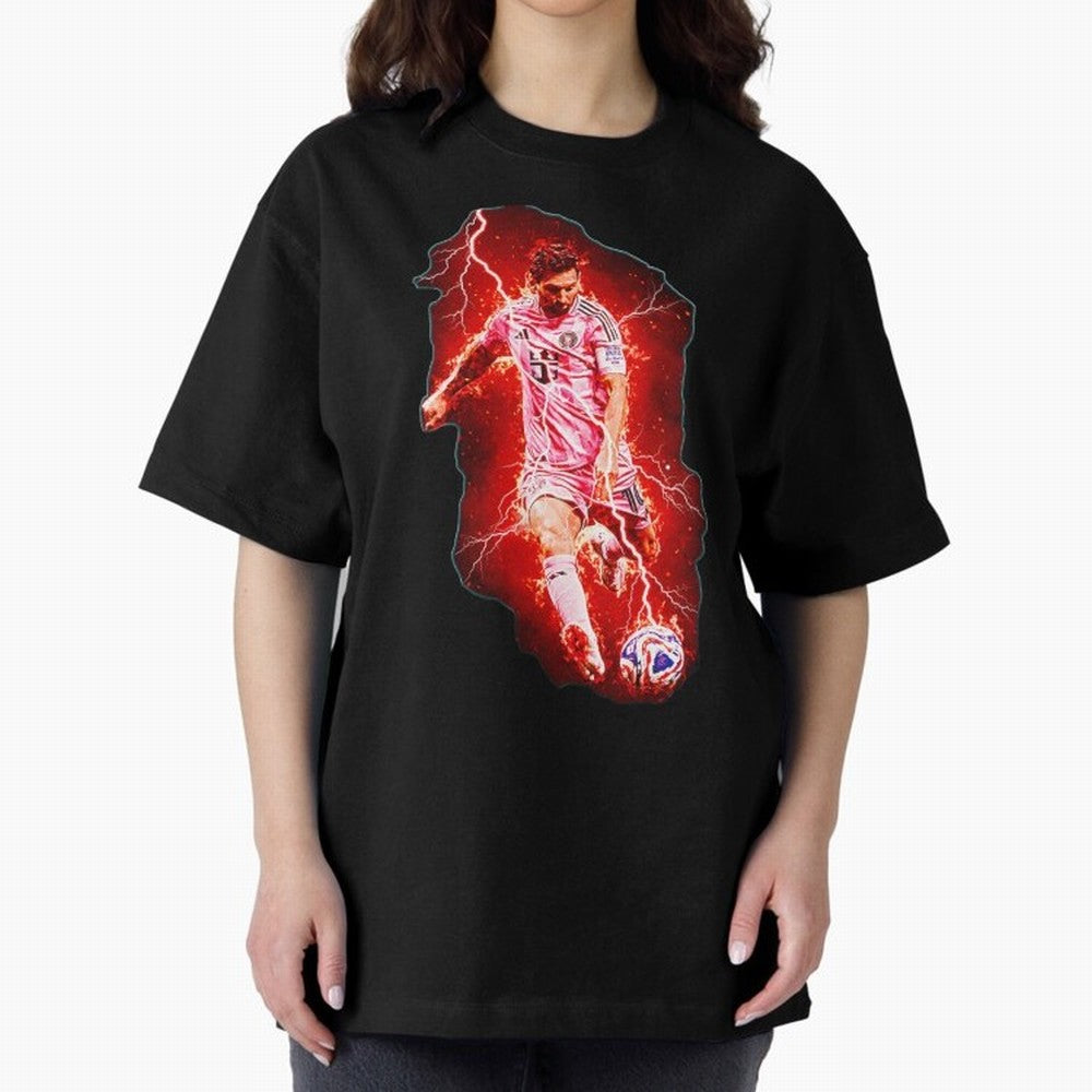 Messi The Goat (HD) High Definition Design | Exclusive Fanart Oversized T-Shirt Elevate Global Football Passion for FIFA World Cup 2026 Group Stage, Made for Messi, England, France and Netherlands, Stadium Memories, Football Loyalty, International