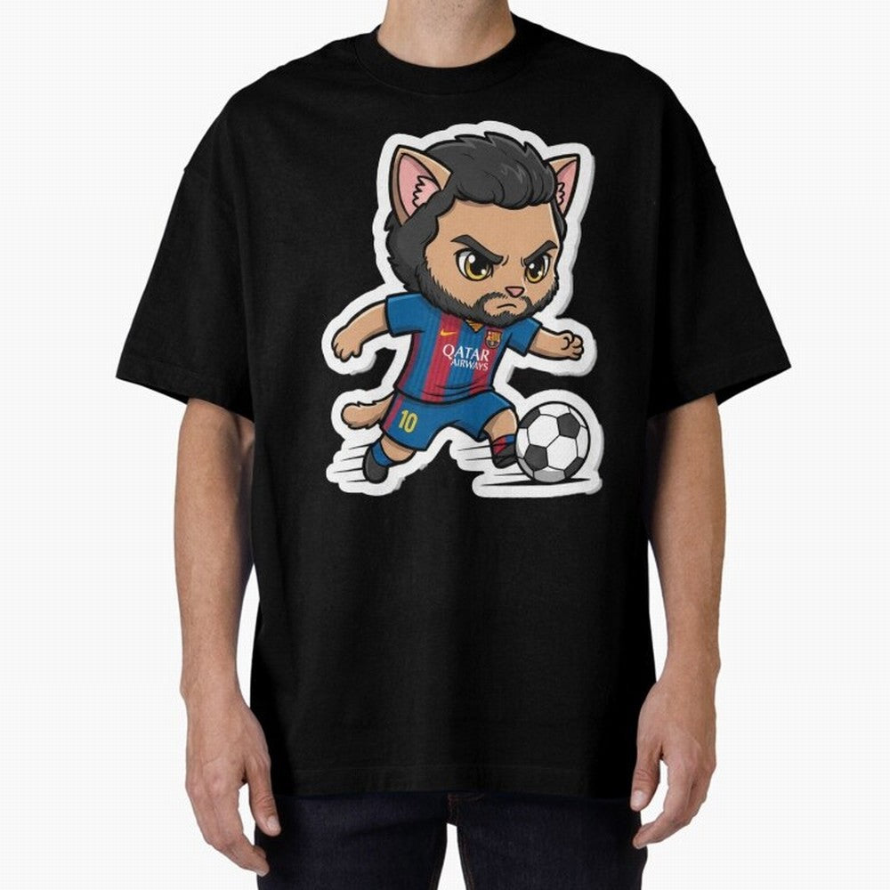 Fcb - Fc Barcelona | Cute Cat Messi with Jersey Barcelona Classic T-Shirt Follow the Final Road of FIFA World Cup 2026 Inspired by Haaland, France Energy, Football History, Final Match Energy, Crowd Noise and Once in a Lifetime Moments; Perfect for