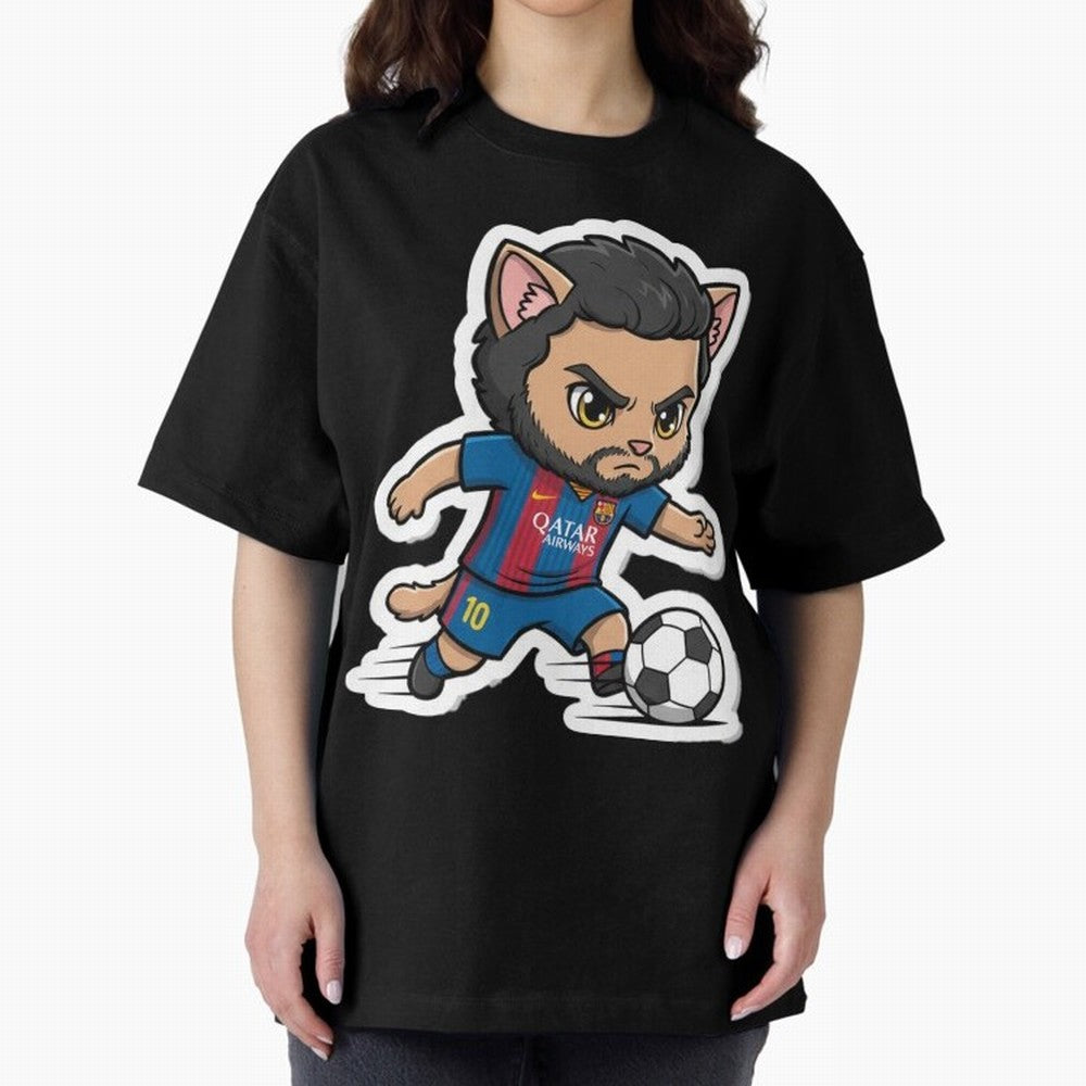 Fcb - Fc Barcelona | Cute Cat Messi with Jersey Barcelona Classic T-Shirt Follow the Final Road of FIFA World Cup 2026 Inspired by Haaland, France Energy, Football History, Final Match Energy, Crowd Noise and Once in a Lifetime Moments; Perfect for