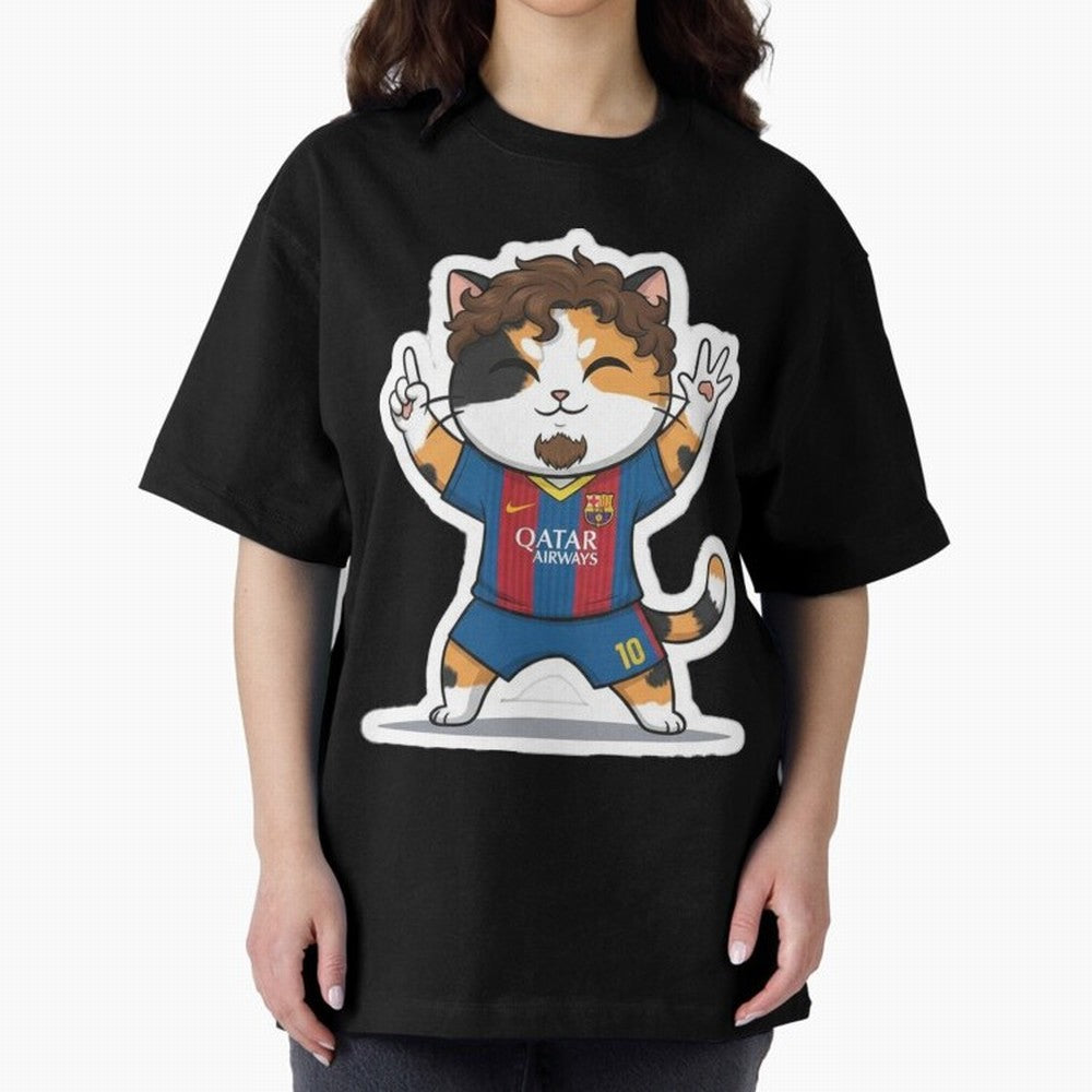 Fcb - Fc Barcelona | Cute Cat Messi with Jersey Barcelona Classic T-Shirt Stand Proud for Match Day Hype around FIFA World Cup 2026, Neymar, Haaland and Cristiano Ronaldo, France, Football History, Final Match Energy, Crowd Noise and Once in a