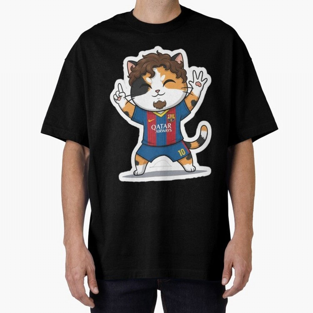 Fcb - Fc Barcelona | Cute Cat Messi with Jersey Barcelona Classic T-Shirt Stand Proud for Match Day Hype around FIFA World Cup 2026, Neymar, Haaland and Cristiano Ronaldo, France, Football History, Final Match Energy, Crowd Noise and Once in a