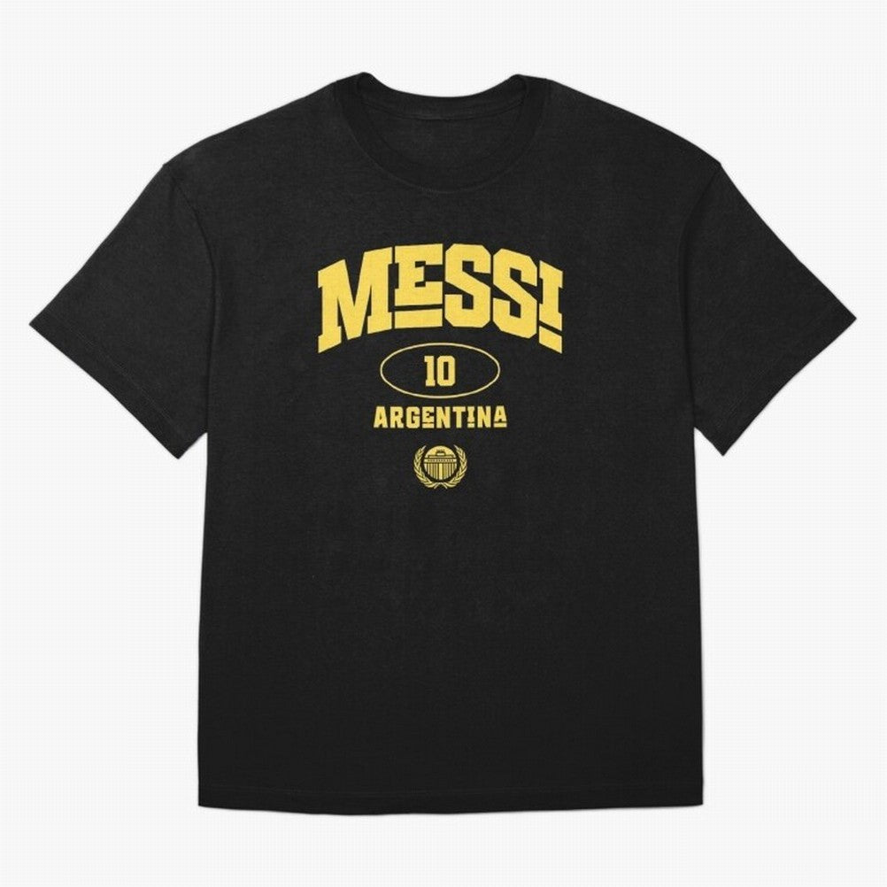 Messi 10: Yellow Text Soccer Legend T-shirt Active T-Shirt Experience the Global Stage of Match Day Hype around FIFA World Cup 2026 Group Stage, Messi, CR7 and Mbappe, Portugal, Spain and Germany, Retro Football Energy, Iconic Rivalries, Trophy