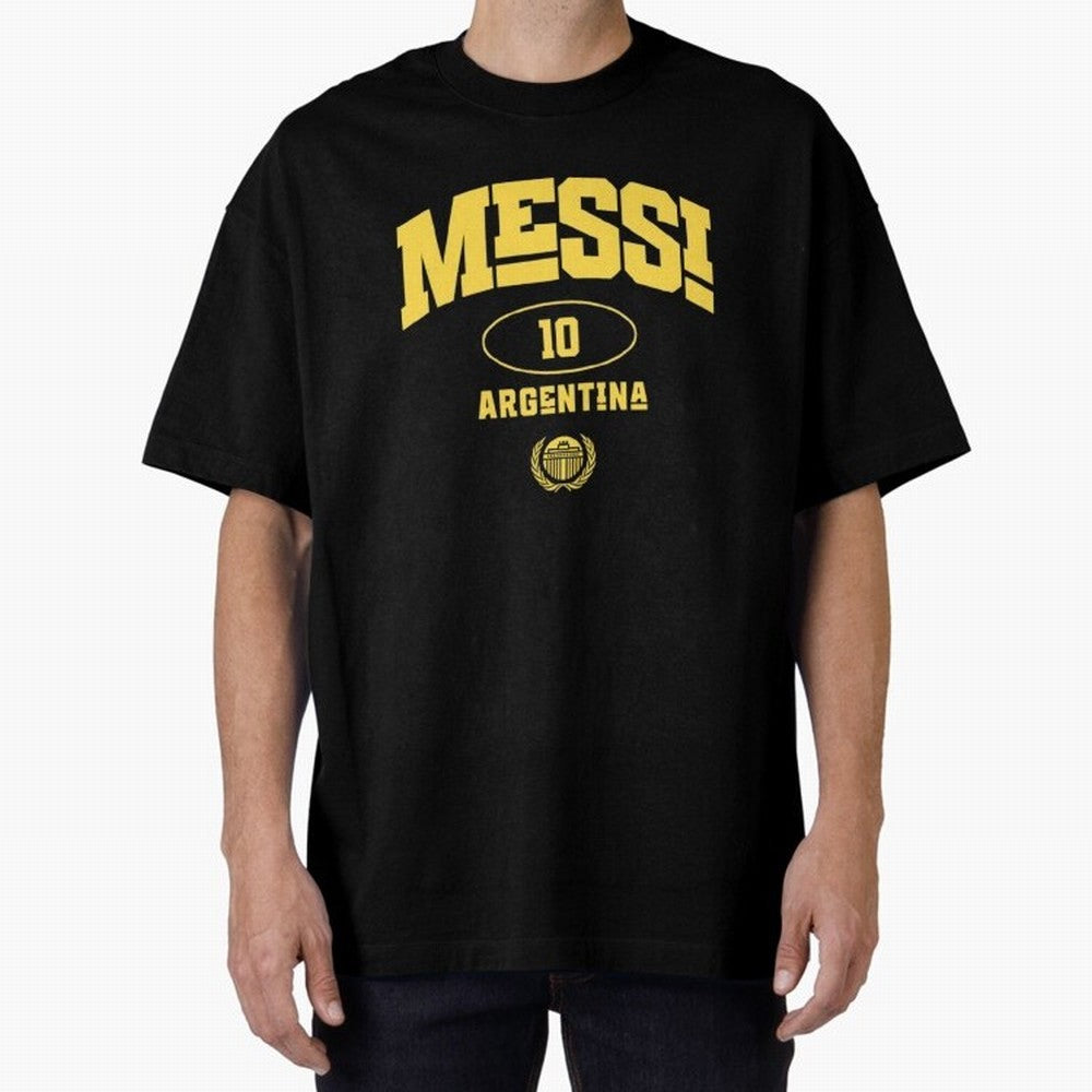 Messi 10: Yellow Text Soccer Legend T-shirt Active T-Shirt Experience the Global Stage of Match Day Hype around FIFA World Cup 2026 Group Stage, Messi, CR7 and Mbappe, Portugal, Spain and Germany, Retro Football Energy, Iconic Rivalries, Trophy