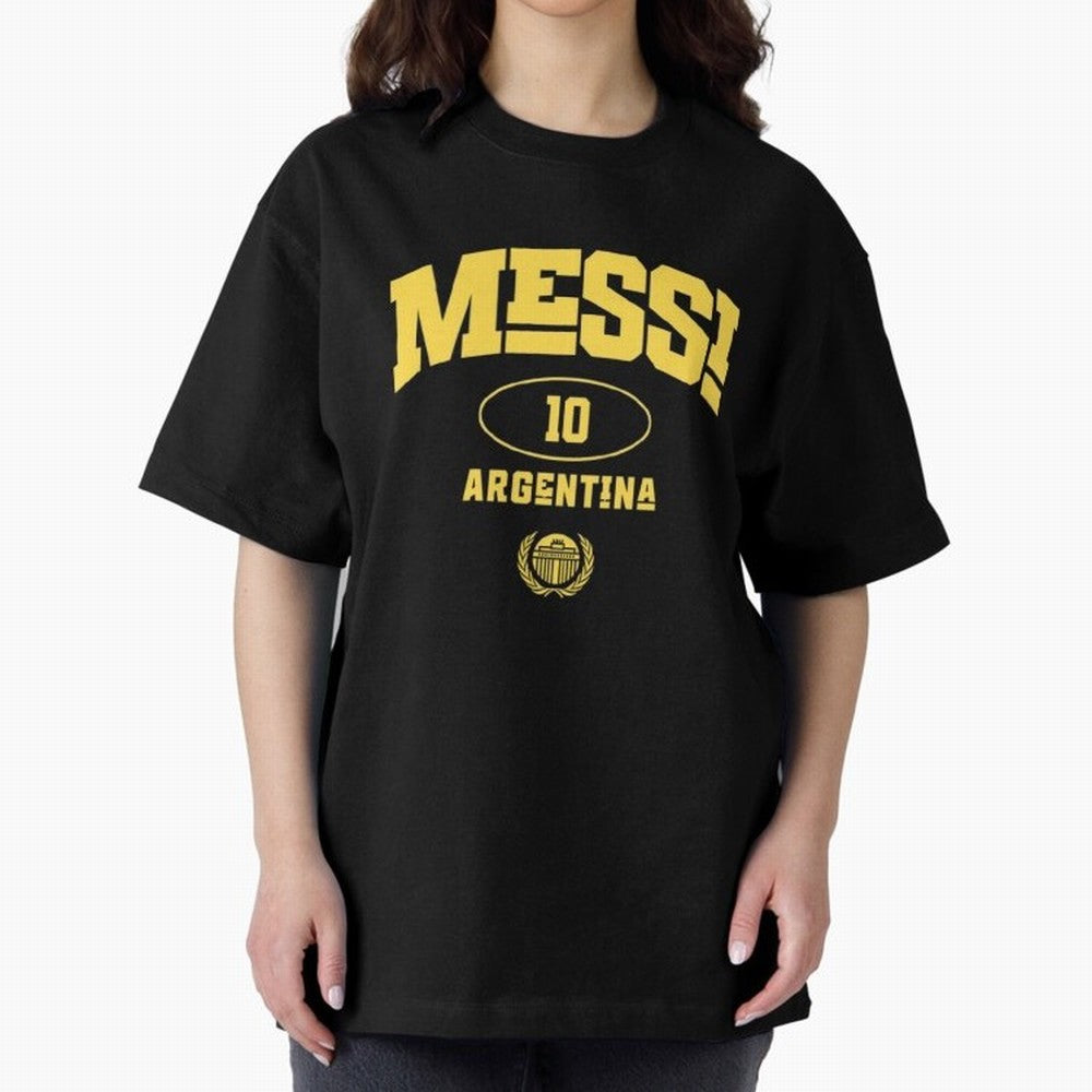 Messi 10: Yellow Text Soccer Legend T-shirt Active T-Shirt Experience the Global Stage of Match Day Hype around FIFA World Cup 2026 Group Stage, Messi, CR7 and Mbappe, Portugal, Spain and Germany, Retro Football Energy, Iconic Rivalries, Trophy