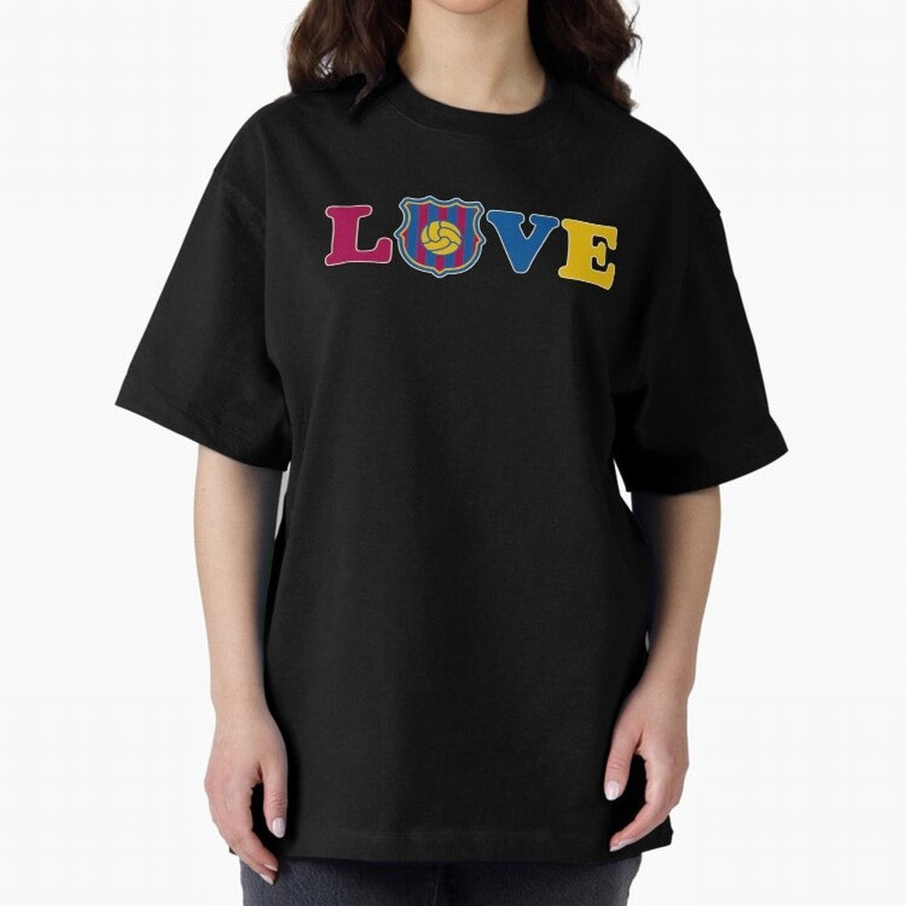 Love Barcelona Oversized T-Shirt Relive the Noise and Pride of Global Football Passion for FIFA World Cup 2026 USA Canada Mexico, Highlighting CR7, Argentina, Global Supporter Spirit, Legendary Goals, National Colors and Tournament Celebration;