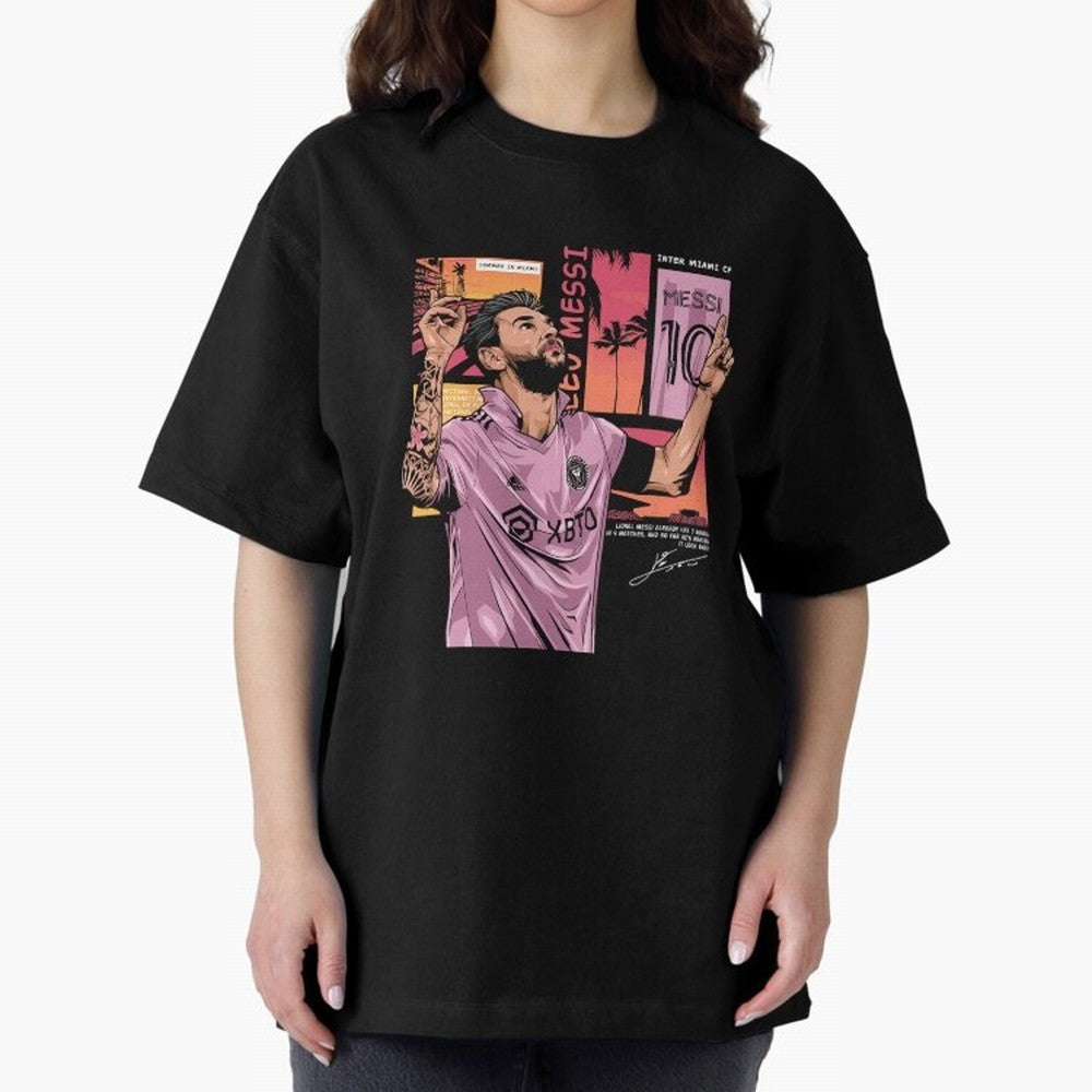 Messi Inter Miami Classic T-Shirt Join Global Football Passion for FIFA World Cup 2026 Group Stage, Built around Mbappe, Argentina and Brazil, Retro Football Energy, Iconic Rivalries, Trophy Chase Drama and Stadium Atmosphere; Ideal for Passionate