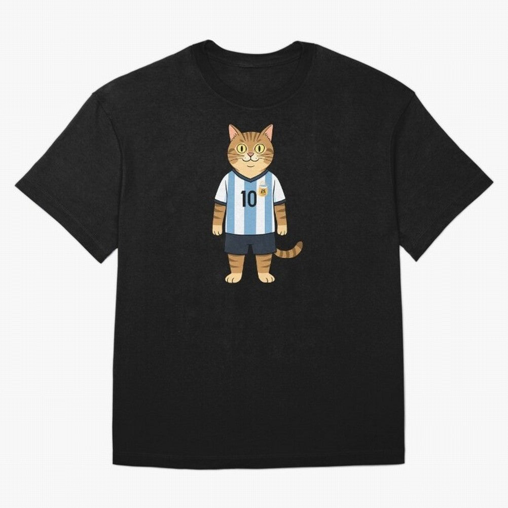 Lionel the Soccer Cat Oversized T-Shirt Feel International Energy from FIFA World Cup 2026 USA Canada Mexico Inspired by Messi, Germany Energy, Soccer Culture, Superstar Moments, National Team Dreams and Competitive Fire; Great for Supporters Who