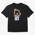 Lionel Messi lifting the World Cup Classic T-Shirt Follow the Final Road of FIFA World Cup 2026 with CR7 and Messi, Portugal Energy, Match Day Excitement, Supporter Culture, Golden Goals and Global Football Passion; Ideal for Fans Who Follow Messi,