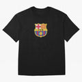 barca glitter logo Oversized T-Shirt Bring World Football Passion into FIFA World Cup 2026 Group Stage Connected to Messi, CR7 and Mbappe, England Energy, Football Festival Excitement, Trophy Ambitions, Country Rivalries and Star Player Buzz; Great