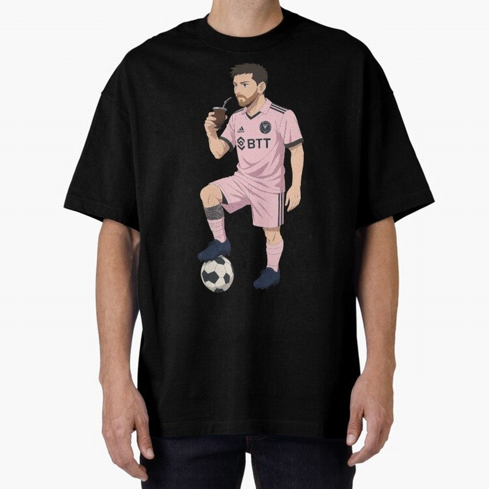 Lionel Messi Anime Style Drinking Mate - The Goat Inter Miami Classic T-Shirt Celebrate Soccer Greatness during FIFA World Cup 2026 for Fans of Cristiano Ronaldo and France, Bringing Football Festival Excitement, Trophy Ambitions, Country Rivalries