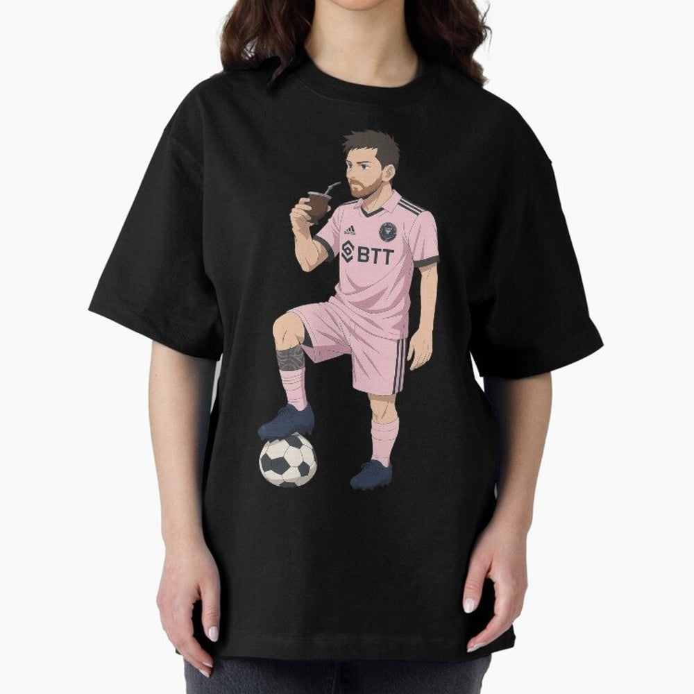 Lionel Messi Anime Style Drinking Mate - The Goat Inter Miami Classic T-Shirt Celebrate Soccer Greatness during FIFA World Cup 2026 for Fans of Cristiano Ronaldo and France, Bringing Football Festival Excitement, Trophy Ambitions, Country Rivalries