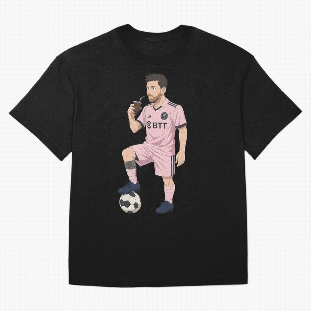 Lionel Messi Anime Style Drinking Mate - The Goat Inter Miami Classic T-Shirt Celebrate Soccer Greatness during FIFA World Cup 2026 for Fans of Cristiano Ronaldo and France, Bringing Football Festival Excitement, Trophy Ambitions, Country Rivalries
