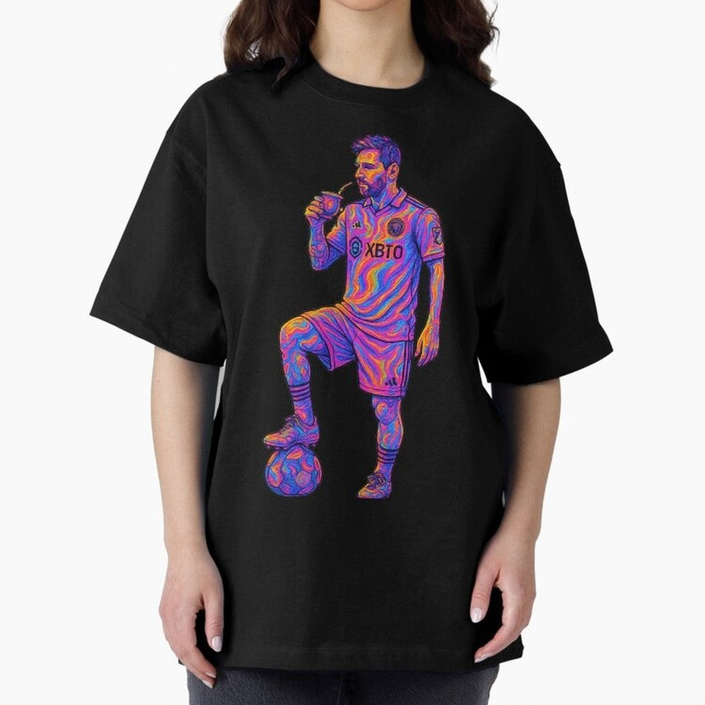 Messi Mate Vibes: Psychedelic Art by the GOAT Inter Miami Classic T-Shirt Celebrate Football Heritage in Match Day Hype around FIFA World Cup 2026, Neymar, Portugal, Spain and Germany, Worldwide Fan Energy, Dramatic Goals, Stadium Lights and