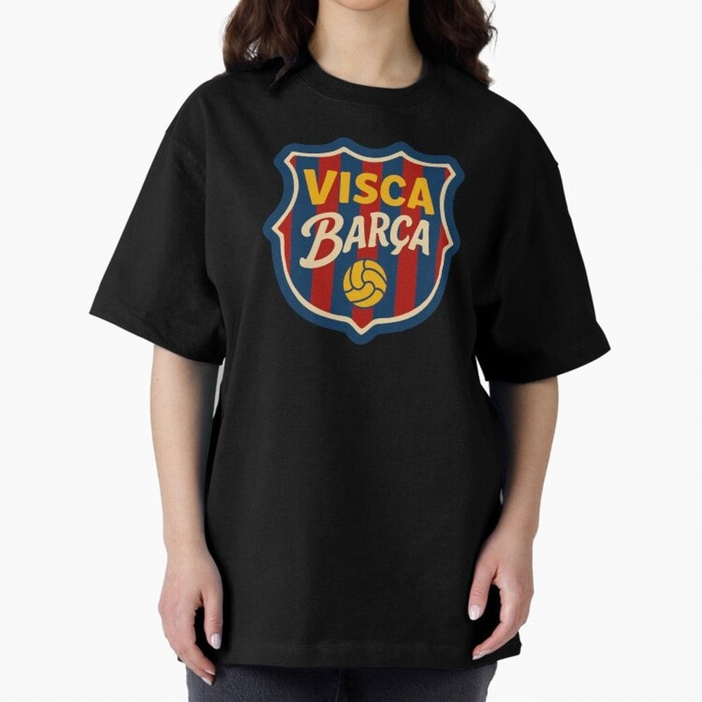 FC Barcelona Visca Barca Badge Classic T-Shirt Keep the Match Day Mood of Match Day Hype around FIFA World Cup 2026 Group Stage, Mbappe, Portugal, Championship Spirit, Famous Goals, Roaring Crowds and International Football Unity; Perfect for Fans,