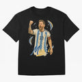 Lionel Messi Argentina Art ¨C Iconic World Cup Champion Tribute Design	 Oversized T-Shirt Make Game Day About FIFA World Cup 2026 Group Stage for Fans of Neymar, Haaland and Cristiano Ronaldo and Argentina, France and Brazil, Bringing Stadium