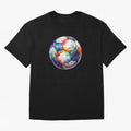 Football Soccer Ball Watercolor Illustration Drawing (Black BG) Oversized T-Shirt Fuel FIFA World Cup 2026 for Fans of Cristiano Ronaldo, Haaland and CR7 and Argentina and Brazil, Bringing Stadium Chants, National Pride, Trophy Dreams and