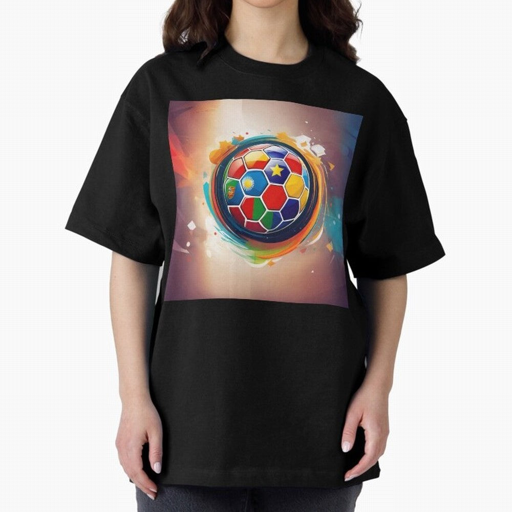 soccer 1 Oversized T-Shirt Show Fan Pride Across Match Day Hype around FIFA World Cup 2026 USA Canada Mexico, Haaland, Portugal, Spain and Germany, Championship Spirit, Famous Goals, Roaring Crowds and International Football Unity; Ideal for