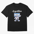 ARGENTINA - Dabbing Football Soccer Ball - ARGENTINA Oversized T-Shirt Remember Global Football Passion for FIFA World Cup 2026 USA Canada Mexico, Driven by Mbappe and Neymar, Spain, Vintage Soccer Flavor, Modern Football Stars, National Flags and