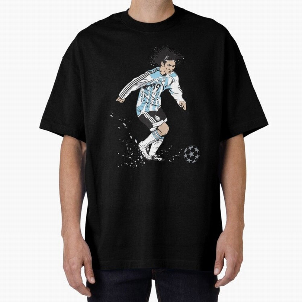 Lionel Messi runner Oversized T-Shirt Show Your Stadium Side during Match Day Hype around FIFA World Cup 2026, Messi and Cristiano Ronaldo, Argentina, Football History, Final Match Energy, Crowd Noise and Once in a Lifetime Moments; Great for Watch