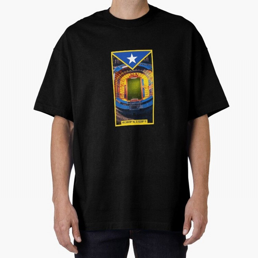 Barcelona Stadium Coordinates Graphic Essential T-Shirt Bring Stadium Energy to FIFA World Cup 2026 for Fans of Messi, CR7 and Mbappe and England, France and Netherlands, Bringing Goal Celebration Energy, Supporter Heritage, Football Icons and