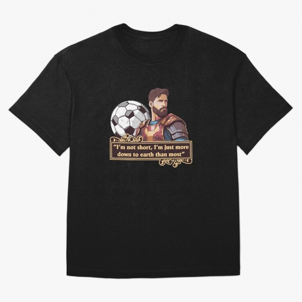 Messi Down To Earth Graphic Essential T-Shirt Honor Football Greatness during Global Football Passion for FIFA World Cup 2026 USA Canada Mexico, Inspired by CR7, England, Supporter Pride, Iconic Celebrations, Legendary Names and Global Match Day