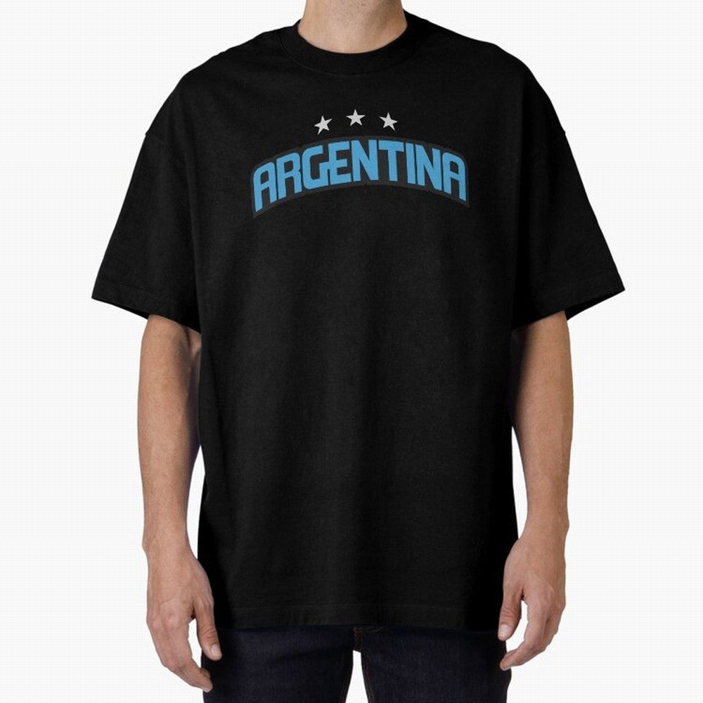Argentina 3 Stars Classic T-Shirt Celebrate Supporters United by Match Day Hype around FIFA World Cup 2026 Group Stage, Messi, CR7 and Mbappe, Germany, Vintage Soccer Flavor, Modern Football Stars, National Flags and Final Night Emotion; Perfect