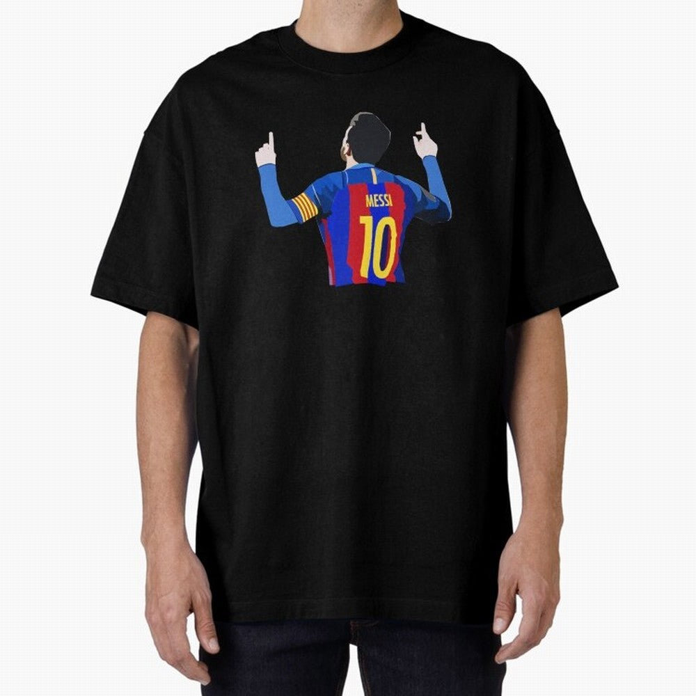 Lionel Messi vector art Oversized T-Shirt Celebrate Fan Culture around Match Day Hype around FIFA World Cup 2026, Mbappe, England, France and Netherlands, Supporter Pride, Iconic Celebrations, Legendary Names and Global Match Day Energy; Created