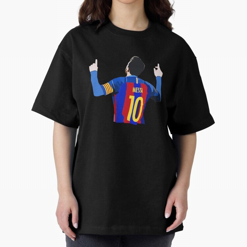 Lionel Messi vector art Oversized T-Shirt Celebrate Fan Culture around Match Day Hype around FIFA World Cup 2026, Mbappe, England, France and Netherlands, Supporter Pride, Iconic Celebrations, Legendary Names and Global Match Day Energy; Created