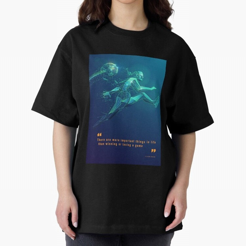 soccer football graphic Lionel Messi quotes Oversized T-Shirt Remember Iconic Moments from FIFA World Cup 2026 Group Stage Spirit, Celebrating Argentina, Neymar, Tournament Hype, Historic Matchups, Family Viewing Parties and Global Sports Pride;