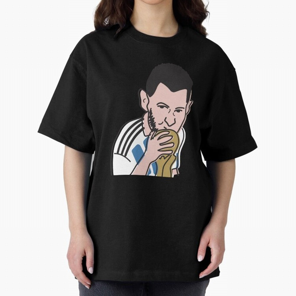 Lionel Messi in Weirdtual Reality Oversized T-Shirt Carry FIFA World Cup 2026 for Fans of Haaland and France and Portugal, Bringing Soccer Culture, Superstar Moments, National Team Dreams and Competitive Fire; Made for Die Hard Supporters, Soccer
