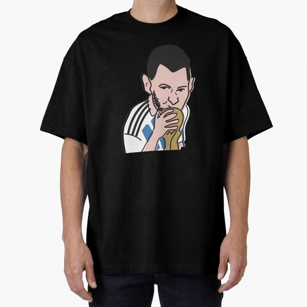 Lionel Messi in Weirdtual Reality Oversized T-Shirt Carry FIFA World Cup 2026 for Fans of Haaland and France and Portugal, Bringing Soccer Culture, Superstar Moments, National Team Dreams and Competitive Fire; Made for Die Hard Supporters, Soccer