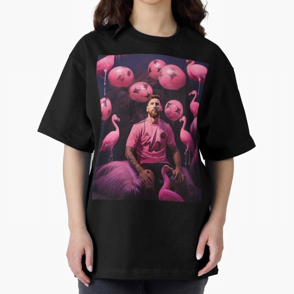 Flamingo Fantasy: Messi's Miami Elegance Active T-Shirt Make Every Kick Count in FIFA World Cup 2026 for Fans of Messi and Cristiano Ronaldo and Portugal, Bringing Goal Celebration Energy, Supporter Heritage, Football Icons and Worldwide Tournament