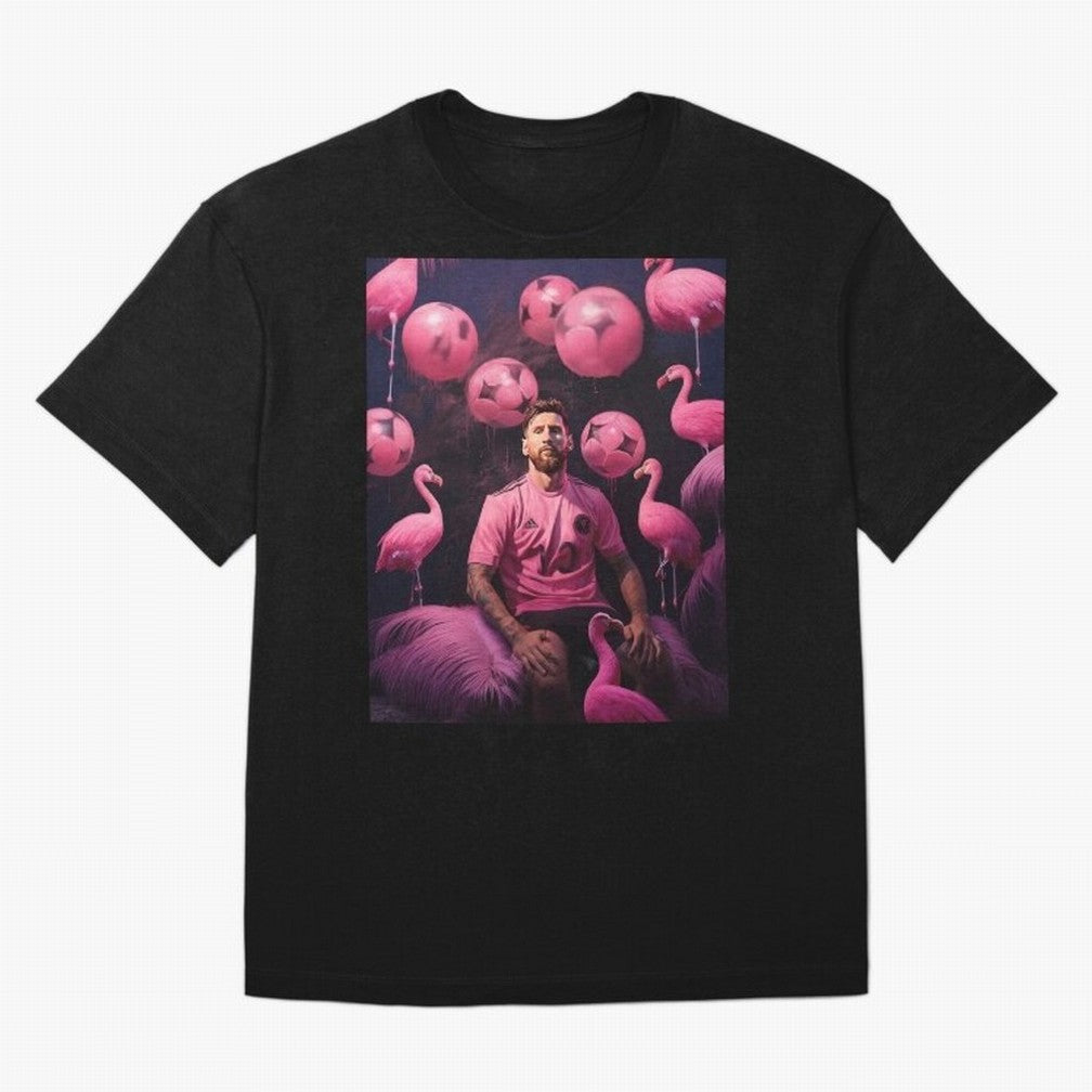 Flamingo Fantasy: Messi's Miami Elegance Active T-Shirt Make Every Kick Count in FIFA World Cup 2026 for Fans of Messi and Cristiano Ronaldo and Portugal, Bringing Goal Celebration Energy, Supporter Heritage, Football Icons and Worldwide Tournament