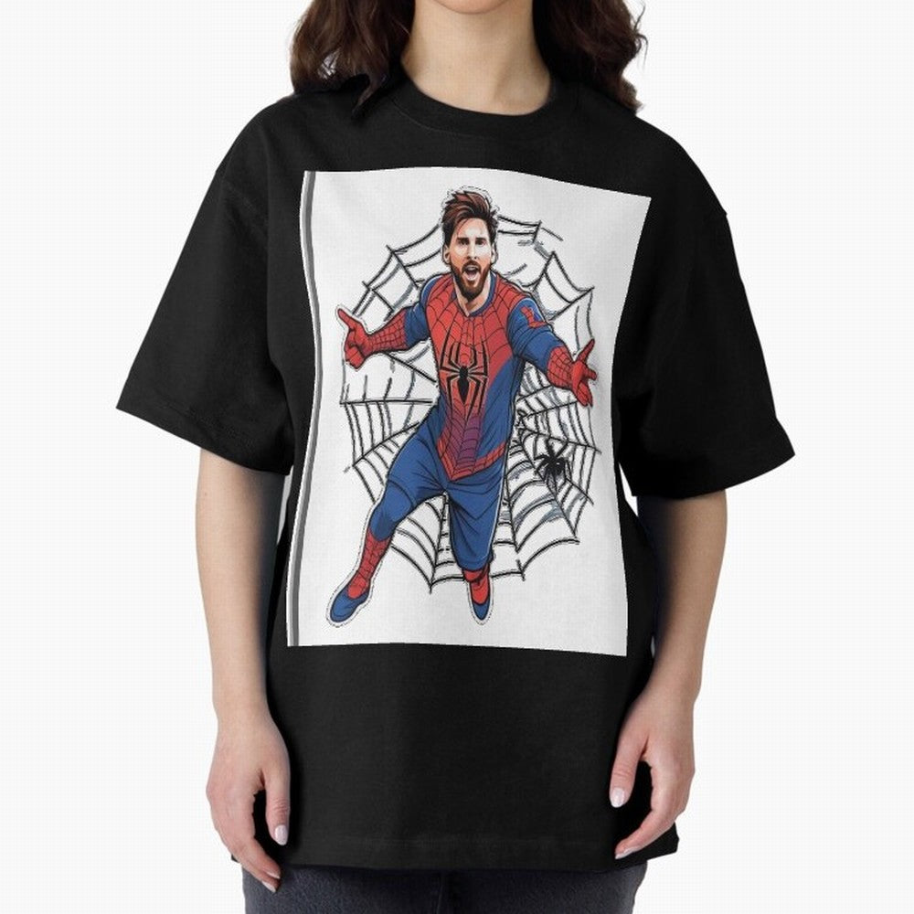 Lionel Messi Spider Oversized T-Shirt Feel International Energy from FIFA World Cup 2026 USA Canada Mexico Spirit, Celebrating Portugal, Neymar, Haaland and Cristiano Ronaldo, Supporter Pride, Iconic Celebrations, Legendary Names and Global Match