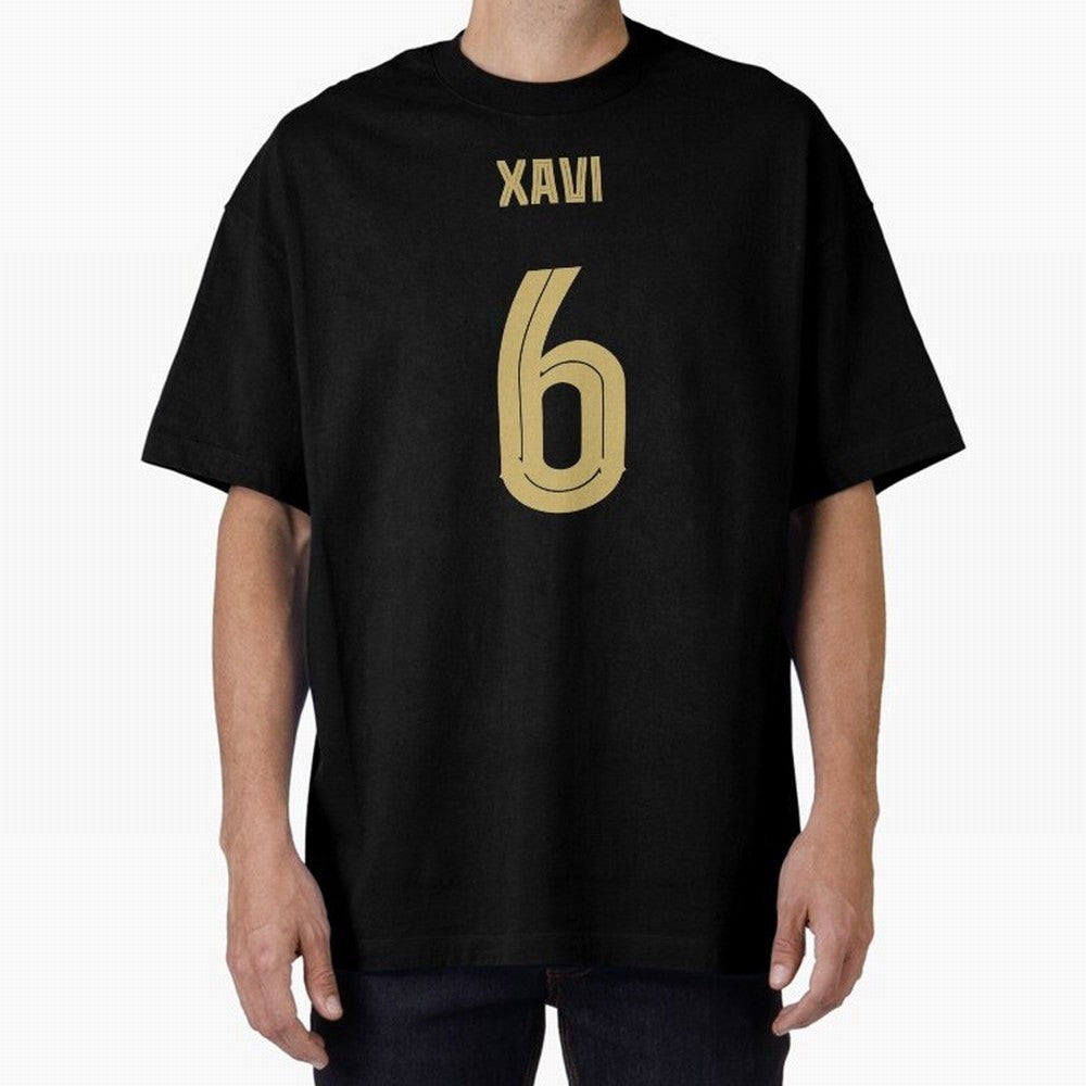 Xavi 6 Barcelona Oversized T-Shirt Carry the Colors and Pride of Global Football Passion for FIFA World Cup 2026, Highlighting Messi, Neymar and Mbappe, England and Germany, Goal Celebration Energy, Supporter Heritage, Football Icons and Worldwide