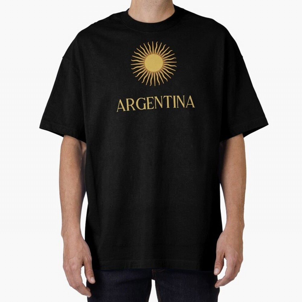 Argentina Gold Oversized T-Shirt Celebrate the Next Chapter of FIFA World Cup 2026 Featuring Neymar, Haaland and Cristiano Ronaldo, Spain and Netherlands Energy, Football Passion, Legendary Performances, Festival Vibes and Supporter Community;