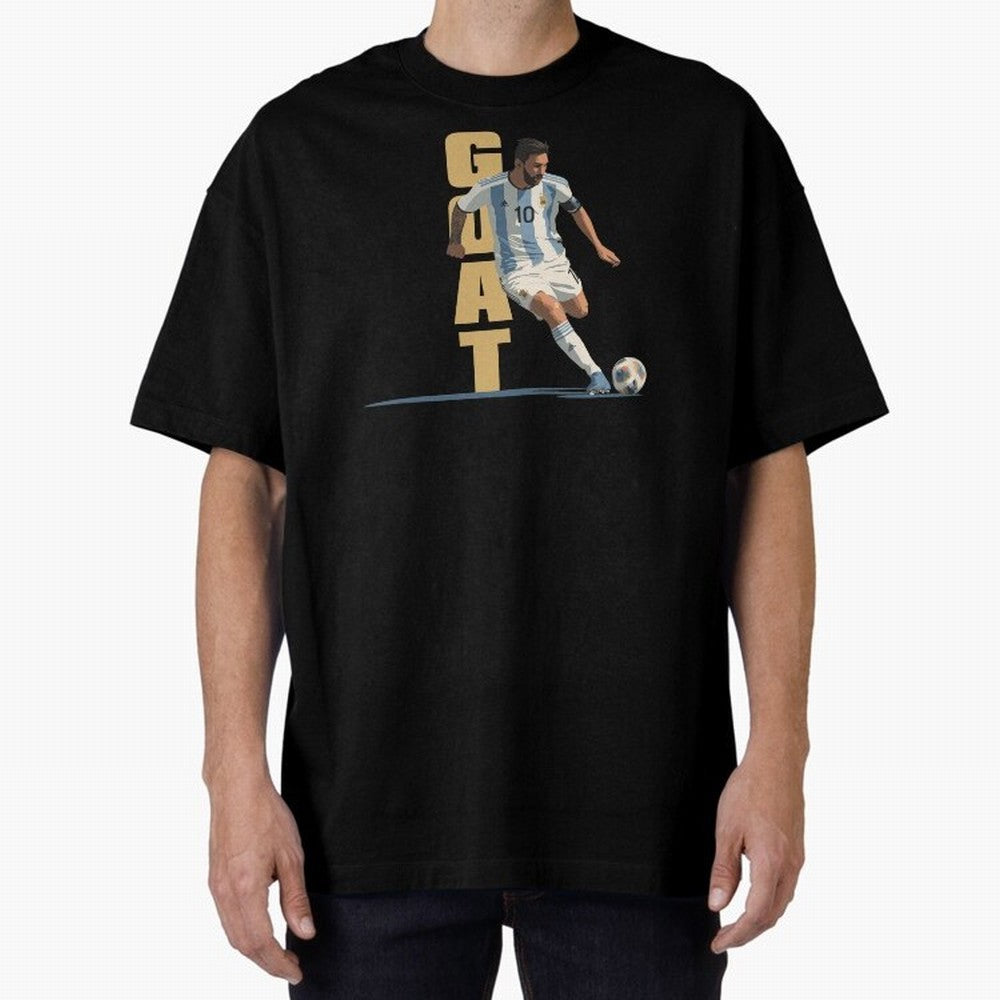 Messi in action GOAT Minimalist Graphic Premium T-Shirt Enjoy the Biggest Football Party of Global Football Passion for FIFA World Cup 2026 USA Canada Mexico, Filled with Messi, Neymar and Mbappe, Germany, Vintage Soccer Flavor, Modern Football