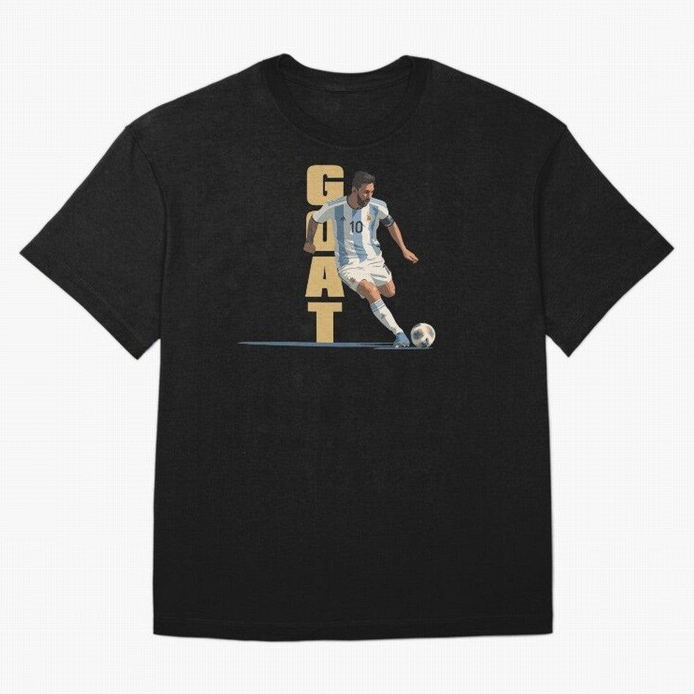 Messi in action GOAT Minimalist Graphic Premium T-Shirt Enjoy the Biggest Football Party of Global Football Passion for FIFA World Cup 2026 USA Canada Mexico, Filled with Messi, Neymar and Mbappe, Germany, Vintage Soccer Flavor, Modern Football