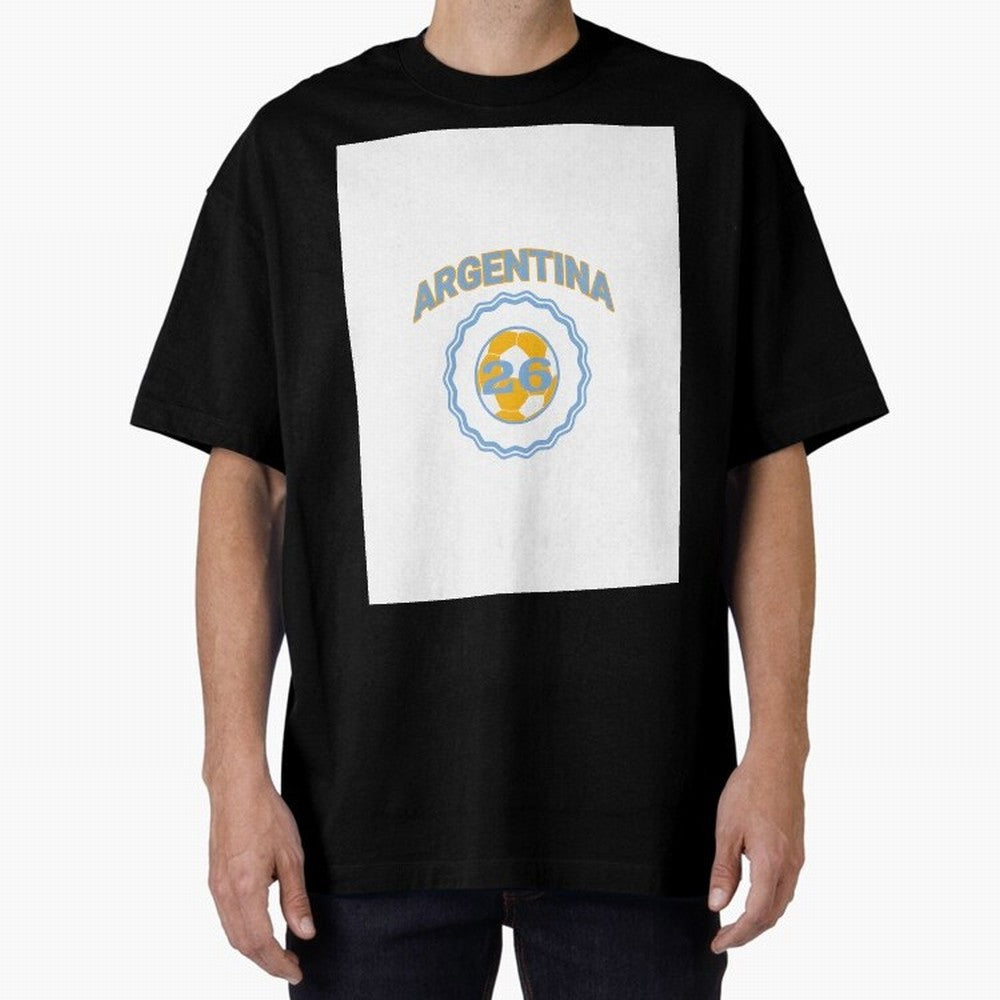 Argentina 2026 world cup soccer badge Graphic T-Shirt Showcase FIFA World Cup 2026 Capturing Cristiano Ronaldo, Haaland and CR7, Portugal Energy, Champion Mindset, Group Stage Buzz, Knockout Tension and Passionate Fan Culture; Great for Watch