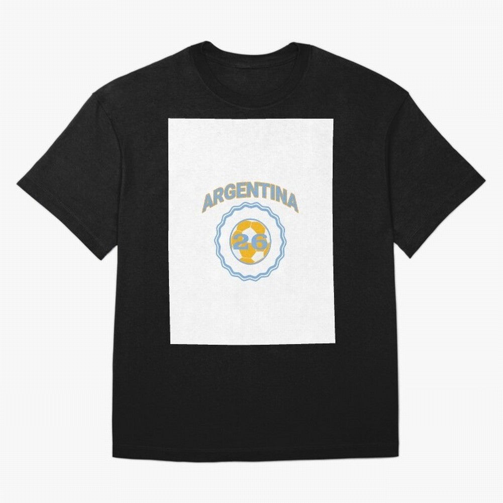 Argentina 2026 world cup soccer badge Graphic T-Shirt Showcase FIFA World Cup 2026 Capturing Cristiano Ronaldo, Haaland and CR7, Portugal Energy, Champion Mindset, Group Stage Buzz, Knockout Tension and Passionate Fan Culture; Great for Watch