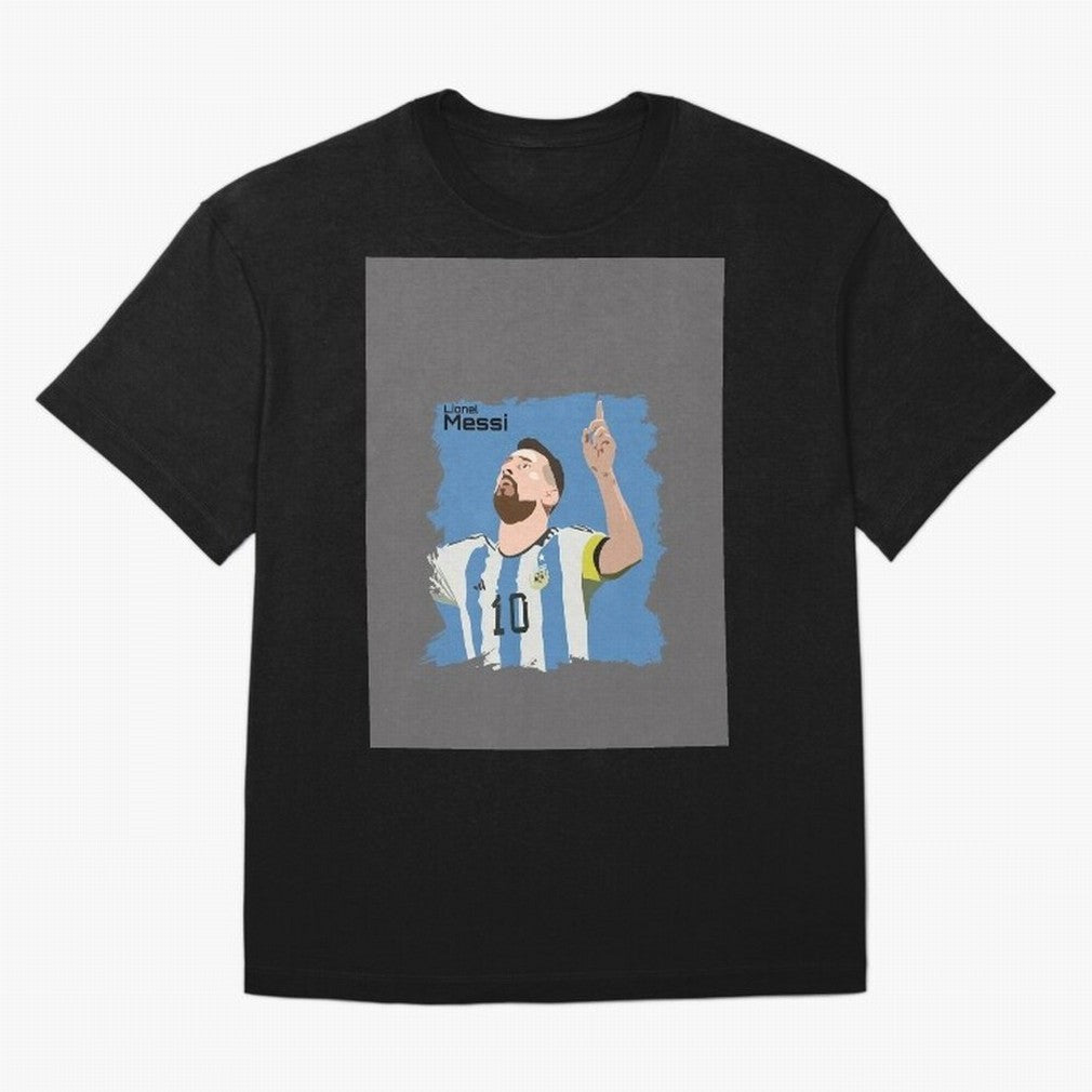 Lionel Messi Triumphant Argentina Portrait Graphic T-Shirt Show Your Tournament Heart for FIFA World Cup 2026 Group Stage with CR7 and Messi, Argentina, France and Brazil Energy, Championship Spirit, Famous Goals, Roaring Crowds and International