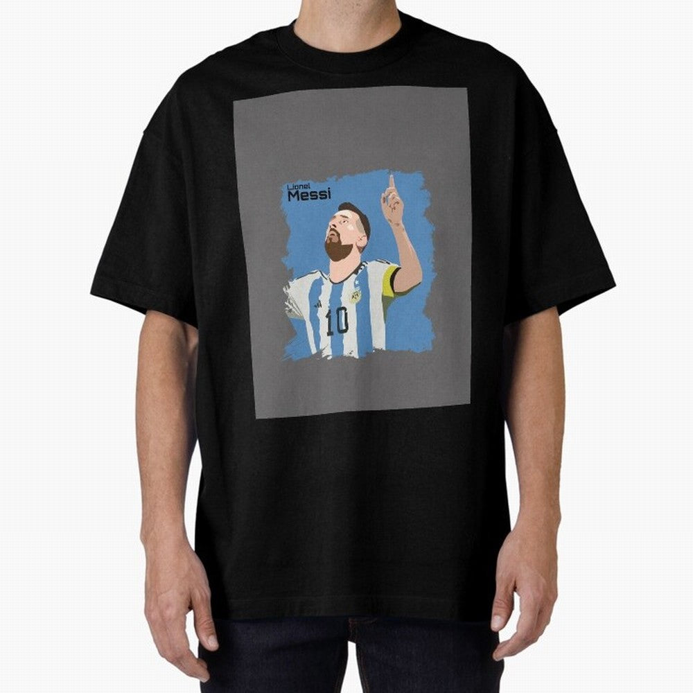Lionel Messi Triumphant Argentina Portrait Graphic T-Shirt Show Your Tournament Heart for FIFA World Cup 2026 Group Stage with CR7 and Messi, Argentina, France and Brazil Energy, Championship Spirit, Famous Goals, Roaring Crowds and International