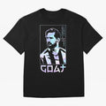 Lionel Messi Holographic Style Portrait art illustration Premium T-Shirt Celebrate Football Dreams Across FIFA World Cup 2026 USA Canada Mexico for Fans of Mbappe and Neymar and Argentina and Brazil, Bringing Football Passion, Legendary