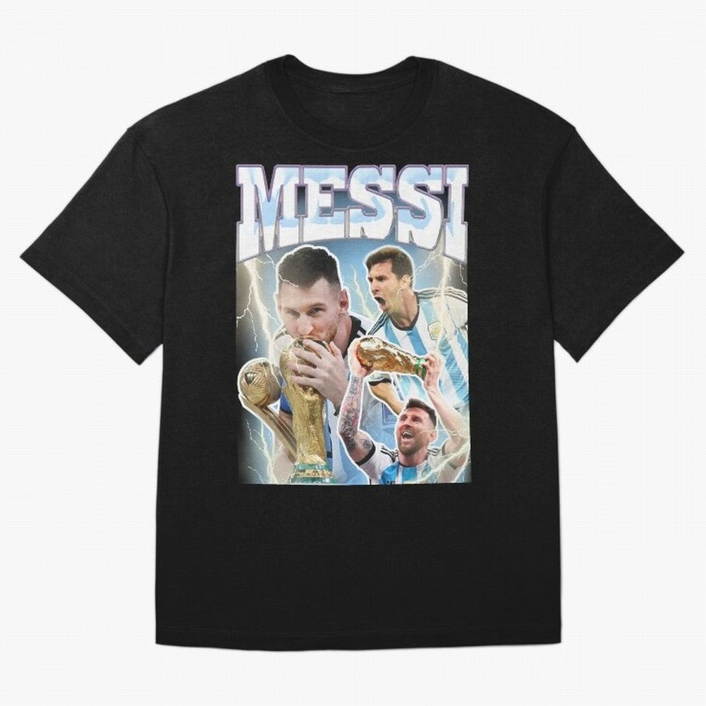 Messi Champion Vintage Retro Design Premium T-Shirt Bring Supporter Culture to the FIFA World Cup 2026 Journey through Neymar Highlights, France and Portugal Pride, Football Festival Excitement, Trophy Ambitions, Country Rivalries and Star Player