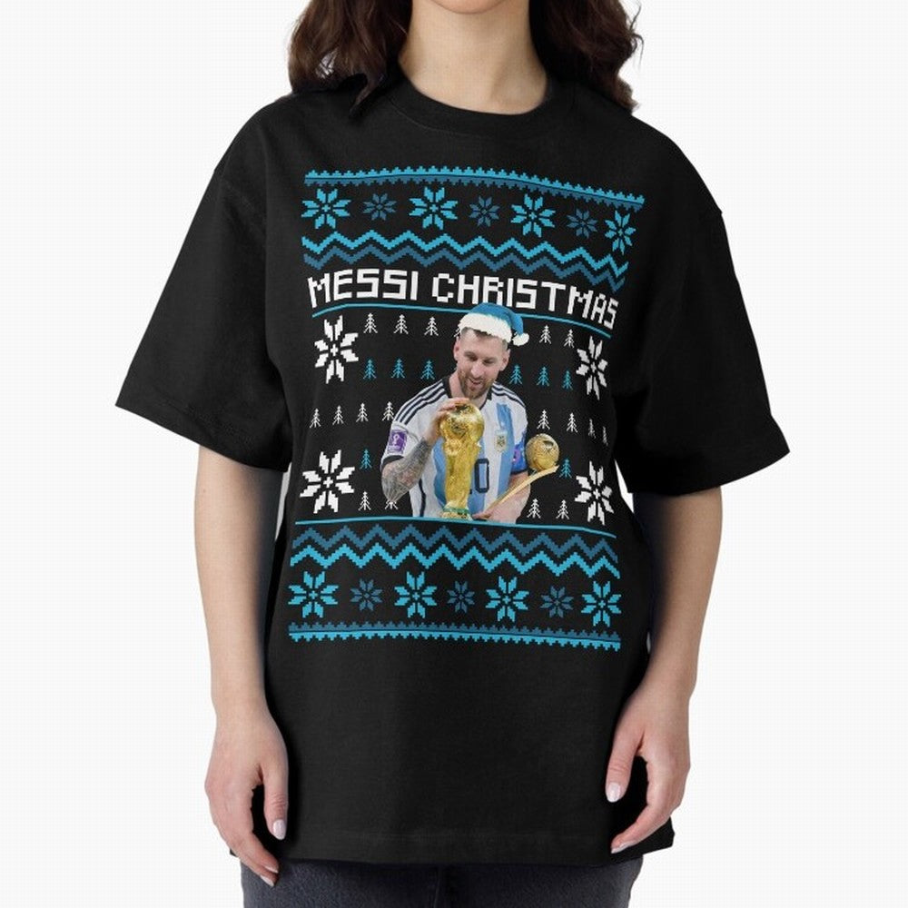 Leo Messi Christmas Ugly Sweater Design Classic T-Shirt Build FIFA World Cup 2026 Spirit, Filled with France and Portugal, Haaland, Goal Celebration Energy, Supporter Heritage, Football Icons and Worldwide Tournament Joy; Perfect for Fans,