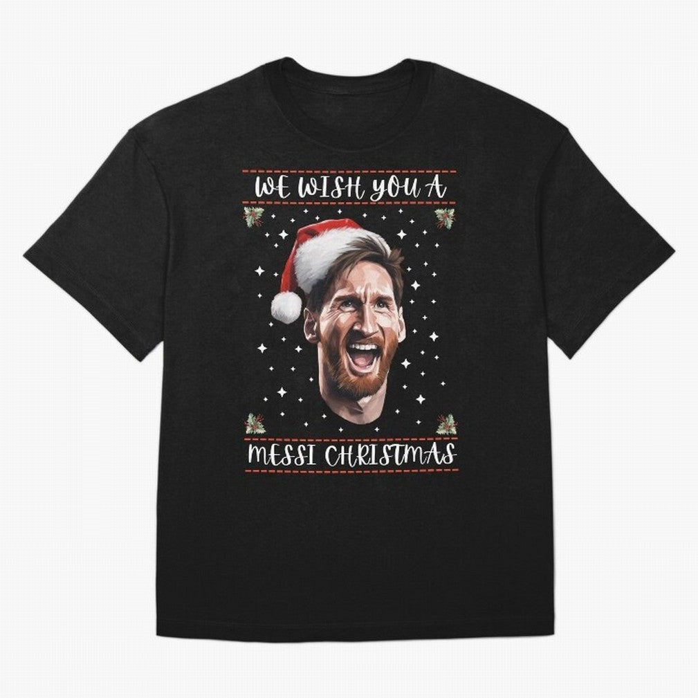 Messi Christmas Shirt ¨C Funny Football Holiday Gift | We Wish You a Messi Christmas Active T-Shirt Bring a Champion Mindset to FIFA World Cup 2026 Group Stage Spirit, Celebrating Spain and Netherlands, Messi and Cristiano Ronaldo, Champion