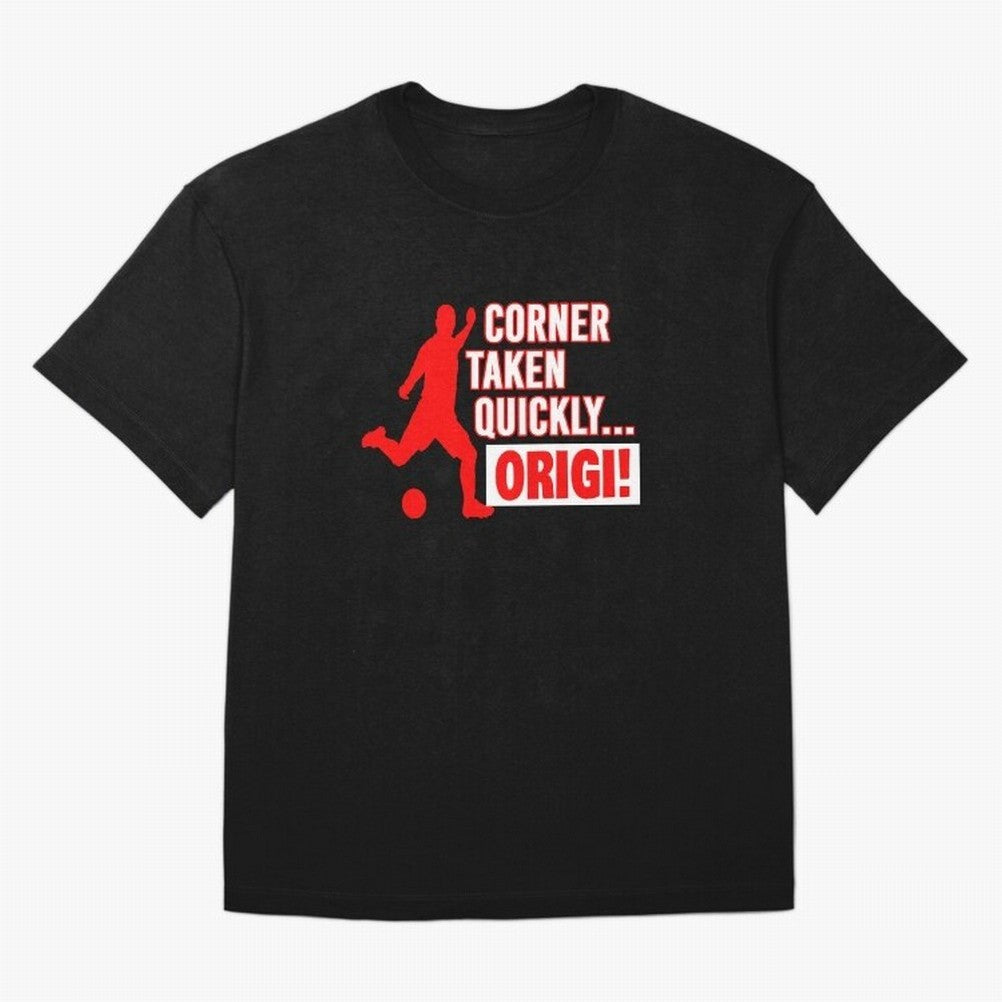 Corner Taken Quickly Origi (Red) Essential T-Shirt Bring World Football Passion into FIFA World Cup 2026 Filled with Haaland, Argentina, France and Brazil Energy, Stadium Chants, National Pride, Trophy Dreams and Unforgettable Football Memories;